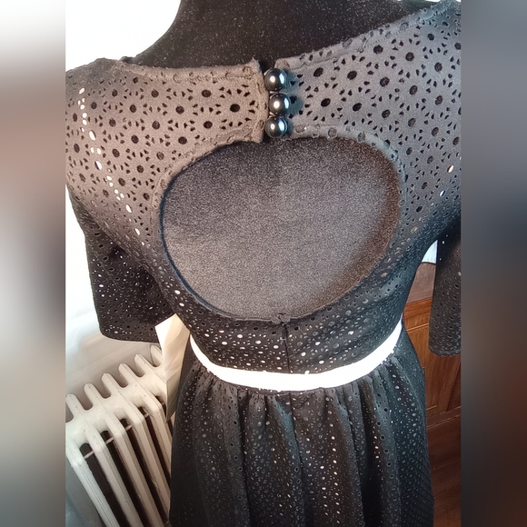 REDUCED! Plenty by Tracy Reese NWT Black Eyelet Over Ivory Chemise Dress Sz4 - Picture 9 of 14